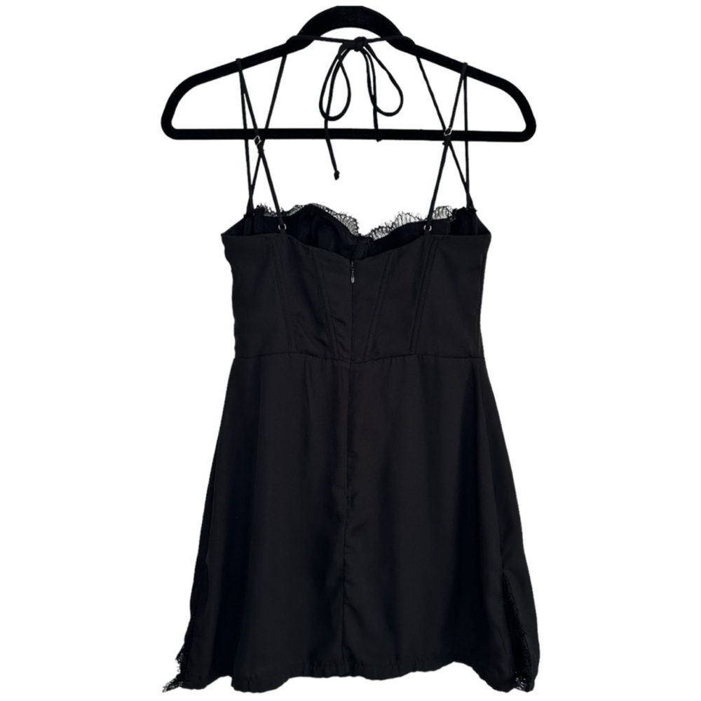 White Fox Womens Black Corset Mini Dress - Size S, Lace Details